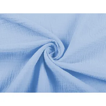 Mušelín dvojitá gázovina MSN-039 Nebeská modrá - metráž šířka 160 cm