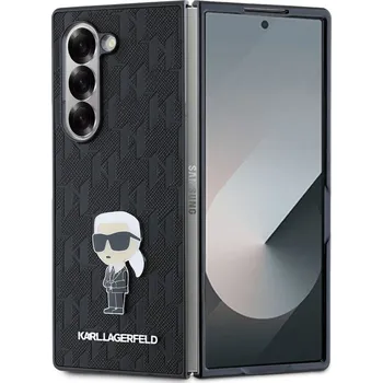 Pouzdro na mobilní telefon Karl Lagerfeld PU Saffiano Monogram Ikonik Zadní Kryt pro Samsung Galaxy Z Fold 6 Černý