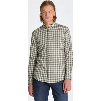 Pánské oblečení KOŠILE GANT REG MICRO TARTAN FLANNEL SHIRT CREAM