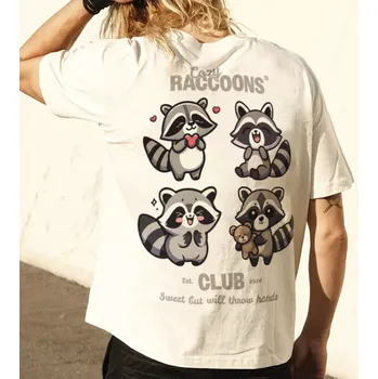 Pánské tričko Cozy Raccoons cotton T-shirt - White - XL