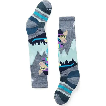 Dámské ponožky ponožky Smartwool Wintersport Full Cushion Mountain Moose Pattern - Pewter Blue 33-36