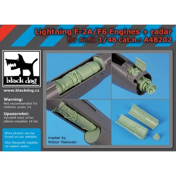 Plastikový model Blackdog 1/48 Lightning F-2 A /F 6 engines ,radar