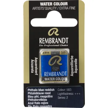 Vodová barva Akvarelová barva v půlpánvičce Rembrandt - 583 Phthalo Blue Reddish