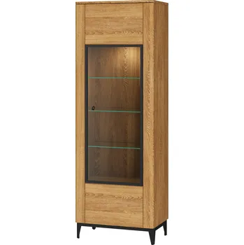 Knihovna Vitrína pravá zlatý dub/černá mat PORTO 10