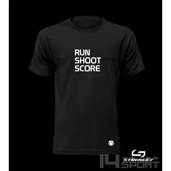 Chlapecké triko STRONGEY RUN SHOOT SCORE BLACK, velikost 9 let