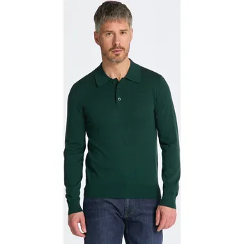 Pánský svetr SVETR GANT FINE COTTON POLO TARTAN GREEN