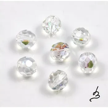 Korálek Ohňovky korálky broušené 8mm AB čiré – 15 ks