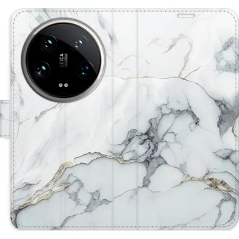 Pouzdro na mobilní telefon Flipové pouzdro iSaprio - SilverMarble 15 - Xiaomi 14 Ultra
