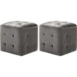 Noční stolky 2 ks šedé 30 x 30 x 30 cm sametová látka IM_249017