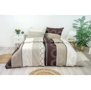 Povlečení Stanex Ložní povlečení bavlněné machiato (LS274) rozměr: 140 x 200 + 90 x 70, Zapínání: Knoflíkové