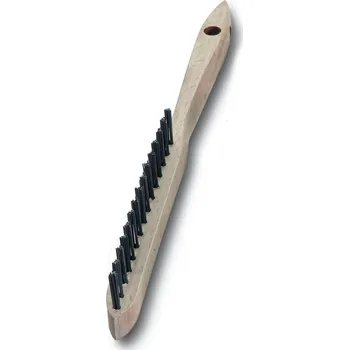 Drátěný kartáč Lessmann 102611 | Ruční kartáč Standard dřevěná rukojeť 1-radová, ocelový drát zvlněný 0,30