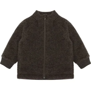 Kojenecká bunda Mikk-Line dětská vlněná merino mikina 50002 - Dark Brown Velikost: 86 Merino vlna