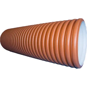 Kanalizační potrubí MIDAS Korugovaná trouba Plasticor PP SN8 DN/ID 600 x 6000 mm (OD680/ID600) bez hrdla a těsnění