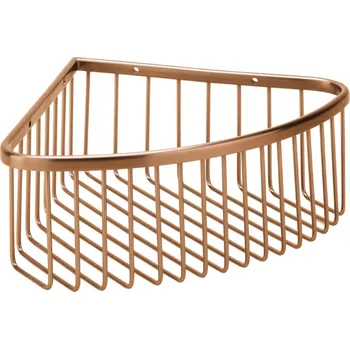 Drátěná police Polička do sprchy Bemeta Amber rohová vysoká coffee-gold