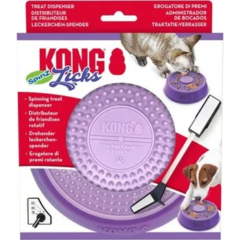 Hračka pro psa Lízací podložka KONG Licks Spinz fialová (S) 15,2cm