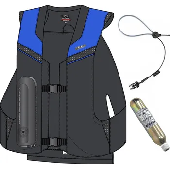 Motocyklový chránič hrudi a pátěře HIT-AIR MLV 2 AIRBAG VESTA LIMITOVANÁ EDICE - ČERNO-MODRÁ Velikost: Large (XL-3XL)