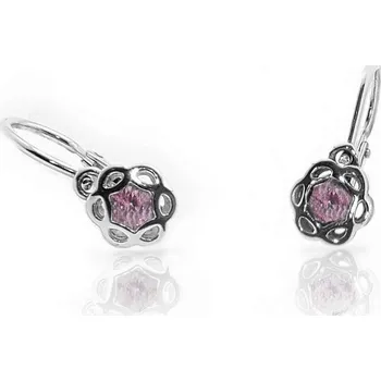 Náušnice Diante Zlaté náušnice s růžovým kamenem 31502076