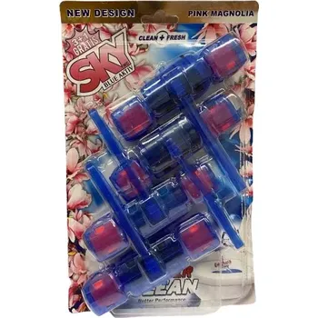 WC čistič GF SKY blue aktiv Wc závěs barvící pink Magnolia 4X55G