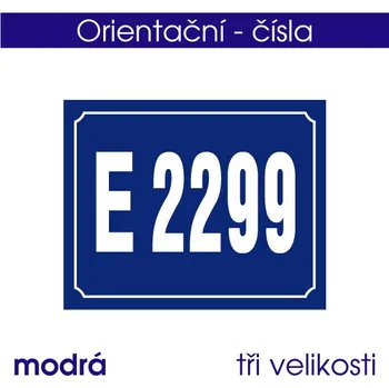 Žertovný předmět Orientační čísla - modrá - 15x12 cm / samolepka