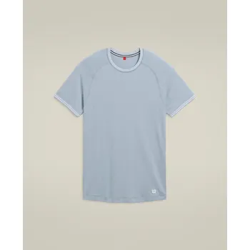 Pánské tričko Wilson M Court Performance Crew Blue Fog Oblečení pánské: XL