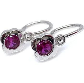 Náušnice Diante Zlaté náušnice s růžovým kamenem 59622787