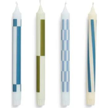 Svícen HAY Svíčky Pattern Candle set 4ks, green and blues