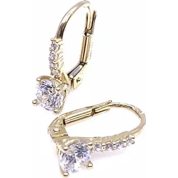 Náušnice Diante Zlaté náušnice s bílým kamenem 59637811