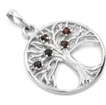Stříbrný přívěsek strom života s českým granátem Asir