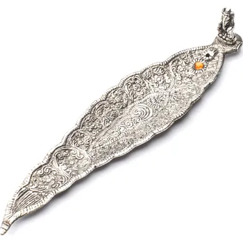 Aroma lampa Milujeme Kameny Ganéša s listem - kovový stojánek na vonné tyčinky - feng shui 2 45377