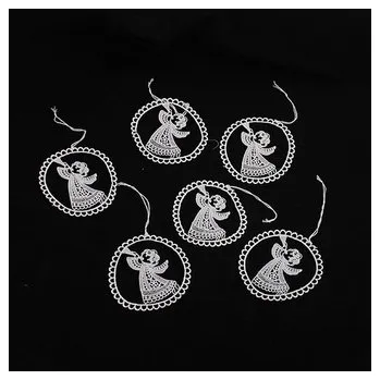 Vánoce Háčkovaní závěsní andělé - sada 6ks, 0/500