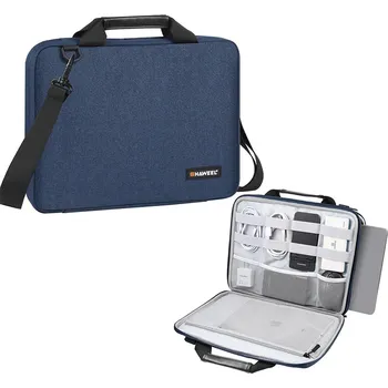 brašna na notebook Pouzdro / brašna HAWEEL pro Apple MacBook Pro 15" / 16" - organizér - látkové - tmavě modré