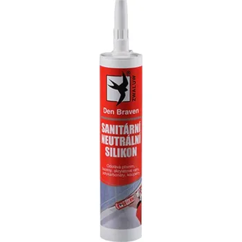 stavební silikon DEN BRAVEN sanitární neutrální silikon 280 ml, bílá