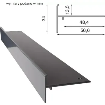 okap Balkonová lišta OKAP PROFI - boční (Boční profil bez otvoru, délka 2000 mm, tloušťka 1,5 mm, čelní výška 34,7 mm, výška čelní hrany na dlažbu 13,5 mm, barva grafit RAL 7024)