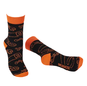 Pánské ponožky Ponožky BENNONKY Tool černo/oranžové, 39-41