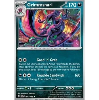 Volný čas Pokémon SCR 096/142 Grimmsnarl - Stellar Crown Stav: Near Mint, Verze: HOLO