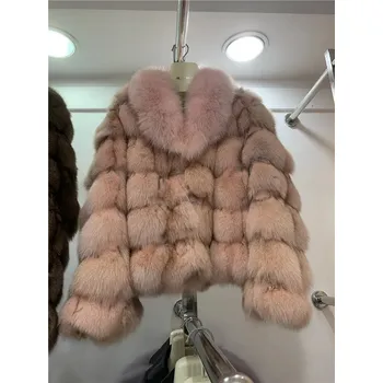 Dámský kožich Luxusní pravý kožich liška s prošíváním Velikost: L, Barva (Varianta): 7