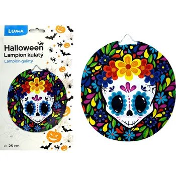 Lampion kulatý Luma 25cm HALLOWEEN lebka