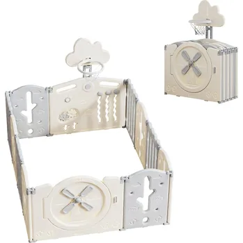 Dětská ohrádka inSPORTline Bufalino 10+2 26660 127 x 160 x 64 cm větrný mlýn/farma