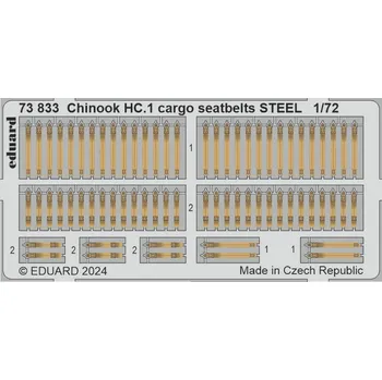 Plastikový model Eduard 1/72 Chinook HC.1 cargo seatbelts STEEL (AIRFIX)