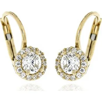 Náušnice Diante Zlaté náušnice s bílým kamenem 59632596