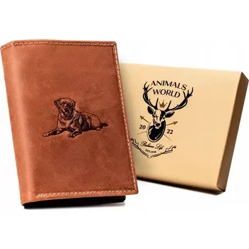 Vertikální pánská kožená peněženka DOG N4-CHM-DOGRFID Cognac