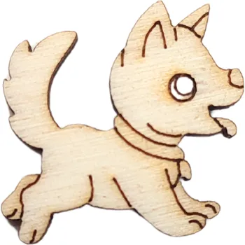 Překližka Výřez z překližky, PEJSEK, 2x2 cm, 4ks/bal.