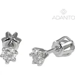 Zlaté briliantové náušnice z bílého zlata na šroubek