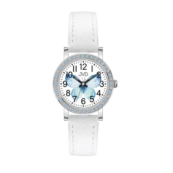 JVD Dětské dívčí bílé náramkové hodinky s motýlkem JVD J7207.9 ( )