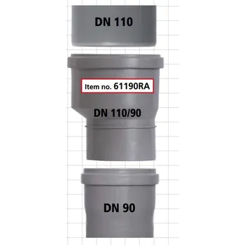 Kanalizační potrubí MIDAS Obrácená redukce DN 110/90 PP