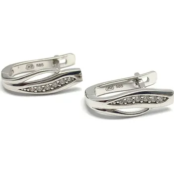 Náušnice Diante Zlaté náušnice s bílým kamenem 59628723