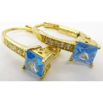 Náušnice Klenoty Budín Dámské zlaté náušnice s blue topazy a zirkony 585/1,74gr HK2278 (Klenoty Budín Dámské zlaté náušnice s blue topazy a zirkony 585/1,74gr HK2278)