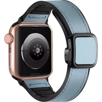Ostatní příslušenství k chytrým hodinkám eses Sportovní kožený řemínek pro Apple Watch - Modrý 42mm, 44mm, 45mm, 49mm