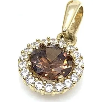 Přívěsek Diante Zlatý přívěsek s hnědým kamenem 59632516