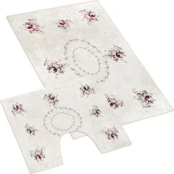 Koupelnová předložka Kvalitex Dvoudílná koupelnová předložka 60x100 + 60x50 cm - Kytice 3D